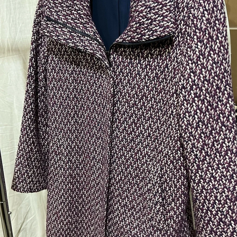 LOFT Purple and White Tweed Cape - Picture 1 of 3